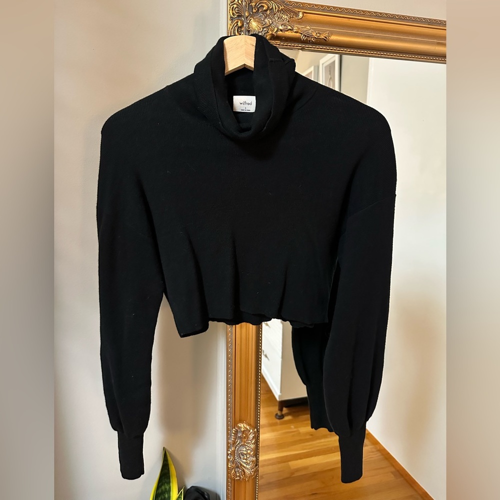Wilfred Classic Black Cowl Neck Sweater